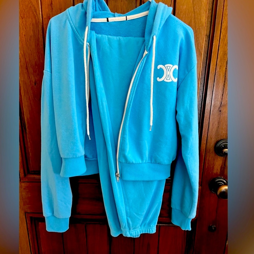 Blue Track Pants & Joggers Set